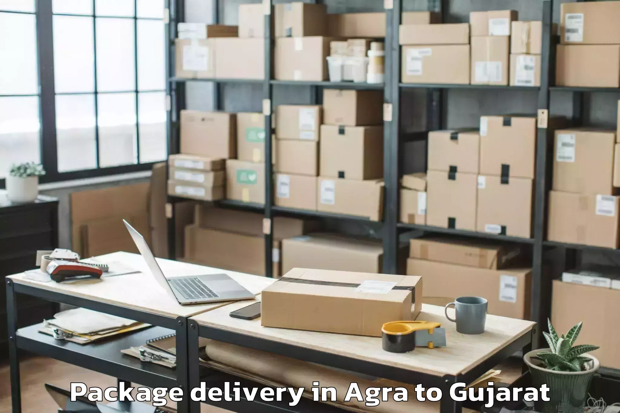 Reliable Agra to Santrampur Package Delivery